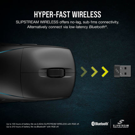 Ratón para juegos FPS ligero Corsair M75 Wireless RGB – 26 000 PPP – Botones laterales intercambiables – Compatible con iCUE – PC – Negro