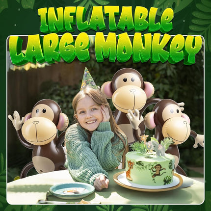 Large Inflatable Monkey (Pack of 3) 69 cm for Kids and Toddlers