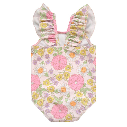 Maillot de bain une pièce Gerber pour bébé fille, motif floral rétro, 3-6 mois