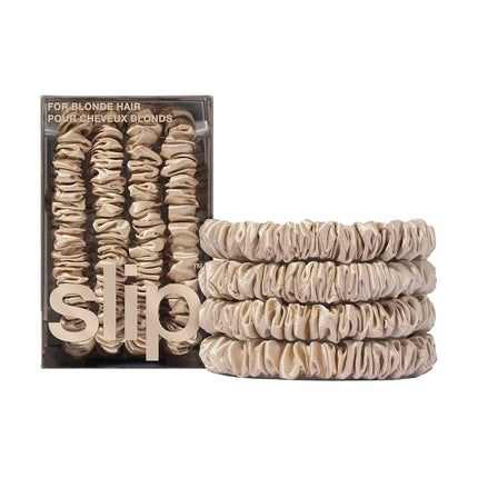 Slip Silk Hair Ties, Blonde Skinny Scrunchies, Set