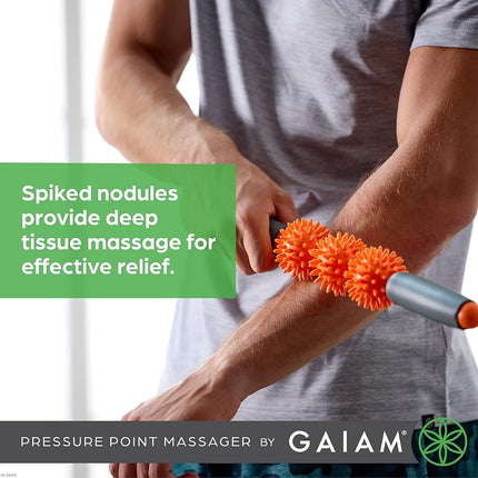 Gaiam Restore Pressure Point Muscle Roller Massage Stick (Colors May Vary)