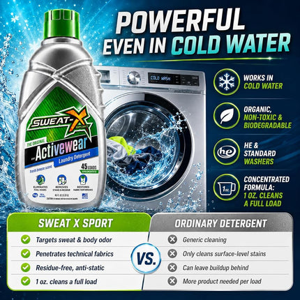 SWEATX Activewear Laundry Detergent Liquid, 45 Loads
