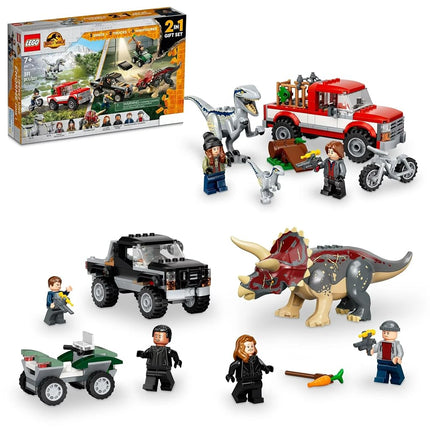 LEGO Jurassic World Dino Combo Pack 66774, pack économique de jouets, coffret cadeau 2 en 1 Triceratops et Vélociraptor, cadeau de Noël pour les enfants de 7 ans et plus