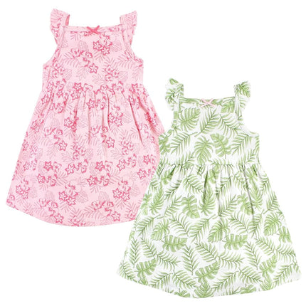 Hudson Baby Baby-Girls Cotton Dresses, Palm Leaf, 18-24 Months