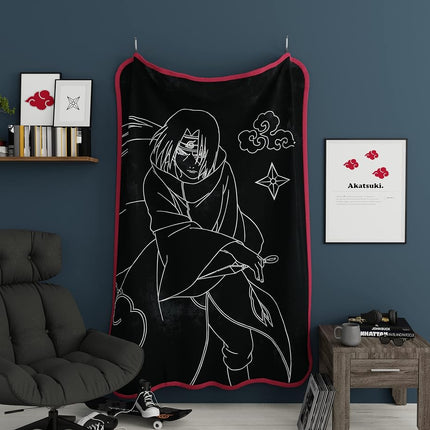 Franco Collectibles Naruto Itachi Anime Bedding Super Soft Micro Raschel Throw, 46 in x 60 in, (Official Licensed Product)
