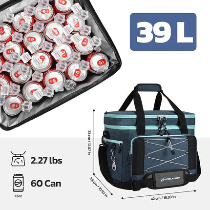 Maelstrom Collapsible Soft Sided Cooler - 60 Cans Extra Large Lunch Cooler Bag Insulated Leakproof Camping Cooler, Portable for Grocery Shopping, Camping, Tailgating and Road Trips，Navy Blue
