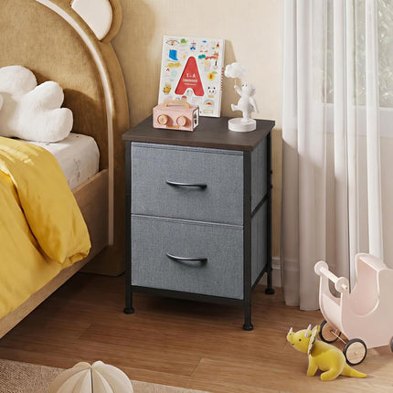 WLIVE 2 Drawer Nightstands Storage Organizer Unit For Bedroom, Nursery, Closet, Entryway