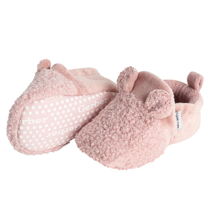 Botines Gerber para Bebé, Forro Polar, Antideslizantes, Orejas Rosas, 0-3 Meses, Unisex