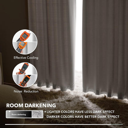 Deconovo Light Silver Grey Blackout Curtains for Bedroom - (42x63 Inch, 2 Panels), Solid Room Darkening Rod Pocket and Back Tab Curtains for Living Room