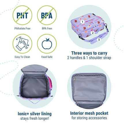 Wildkin Kids ECO rPET Insulated Lunch Box – Keeps Food Hot or Cold, Easy-Clean Lining, Mesh Pockets & BPA-Free – Boys & Girls, Ideal for School, Travel & Daycare – Sweet Dreams