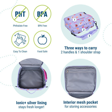 Wildkin Kids ECO rPET Insulated Lunch Box – Keeps Food Hot or Cold, Easy-Clean Lining, Mesh Pockets & BPA-Free – Boys & Girls, Ideal for School, Travel & Daycare – Sweet Dreams