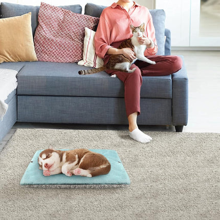 HDLKRR Cat Bed Small Dog Bed, Self Warming Cat Beds Self Heating Cat Dog Mat, Extra Warm Thermal Pet Pad for Indoor Outdoor Pets, Calming Dog Crate Bed Pet Cushion, 23.6x19.7inch