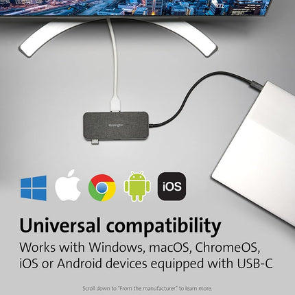 Kensington SD1650p USB-C Single 4K Portable Docking Station, Mobile Dock with HDMI, Compatible with Apple/Chrome OS/Windows 7 Devices (K34020WW)
