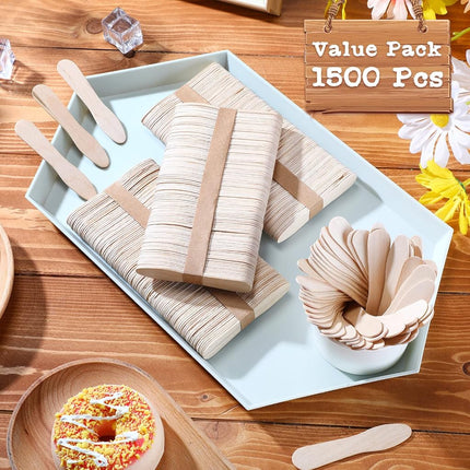 Nuogo 1500 Pcs Wooden Ice Cream Sample Spoons Bulk, 3''