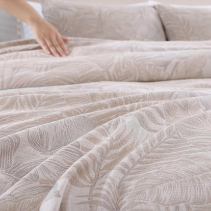 Tommy Bahama - Duvet Cover Set, Luxuriously Soft Bedding with Matching Shams, All-Cotton Yarn-Dye Fabric, Cozy Home Essentials (Jungle Palms Beige, Full/Queen)