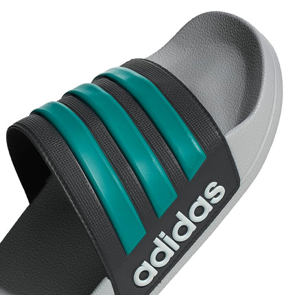 adidas Unisex Adilette Shower Slides Core Black/Pure Teal/Grey Two 17 UK 53 EU