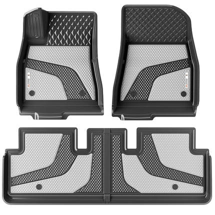 Coverado Floor Mats for 2024 2025 Tesla Model 3, Custom Fit All Weather TPE Cargo Liner Floor Mats Full Set, Waterproof Car Mats Trunk Floor Mat Tesla Model 3 Accessories,Front & Rear