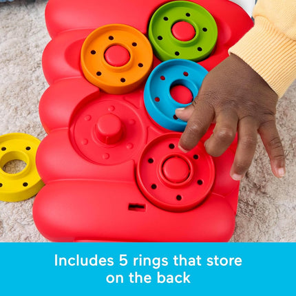 Fisher-Price Baby & Toddler Toy Drop Through Rock-a-Stack, Coin Drop Activity for Developmental Play Infants Ages 9+ Months, JLB81