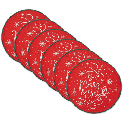 DII Be Merry and Bright Embellished Placemat Set, 