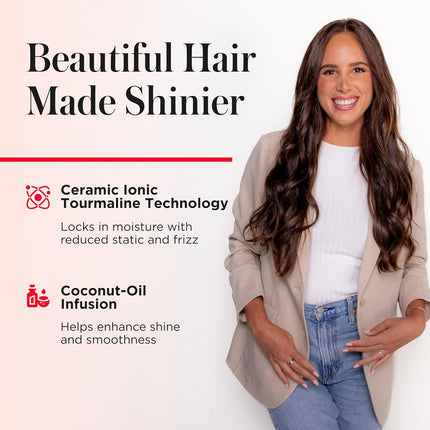 REVLON SmoothStay Coconut Oil Infused Hair Curling Iron - Barrel Curling Iron 1 ½ Inch for Loose Curls, Shinier, Visibly Smoother Hair (1 ½ in)