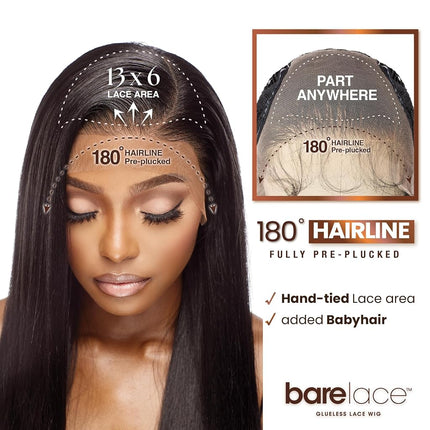 Sensationnel Bare Luxe Lace Glueless Lace Wig - 13X6 Unit 7 (Color:1B OFF BLACK)