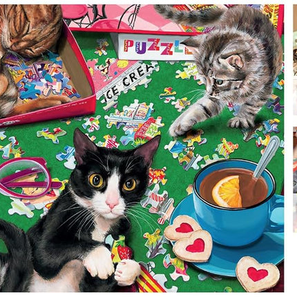 Buffalo Games – 750 Piece Cats Playtime Colorful Puzzle for Adults – Precision-Cut Pieces, Beautiful Artwork, and Hours of Relaxing Fun