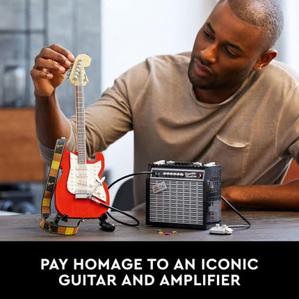 LEGO Ideas Fender Stratocaster DIY Guitar Model Building Set with 65 Princeton Reverb Amplifier & Authentic Accessories, Gifts for Music Lovers, Guitarists, Men, Women, Him and Her 21329