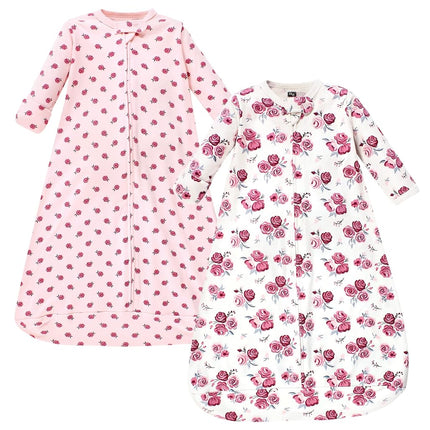 Gigoteuse unisexe en coton à manches longues Hudson Baby, sac de couchage, couverture, Rose, 18-24 mois