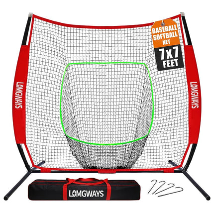 7'x7' Baseball Practice Net with Steel Frame for B
