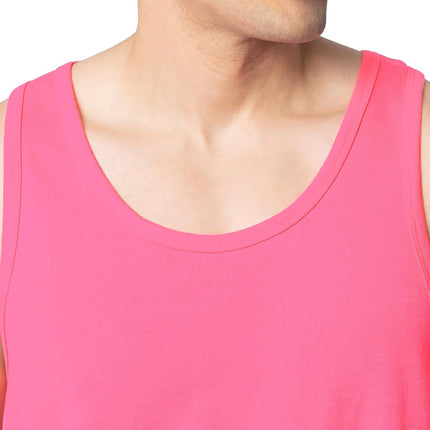Fruit of the Loom Camisetas sin mangas de algodón EverSoft para hombre, con control de humedad y olor, paquete de 2, rosa neón, XXL