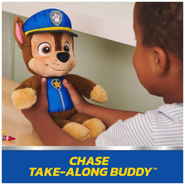 GUND PAW Patrol Peluche oficial Chase Take Along Buddy, peluche de primera calidad para mayores de 1 año, azul/marrón, 13