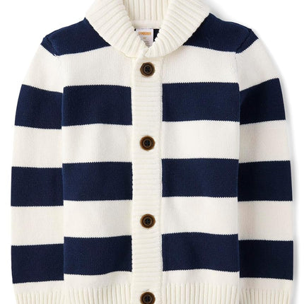 Gymboree Baby Girls' and Toddler Long Sleeve Cardigan Sweaters, Cream Striped, 12-18 Months