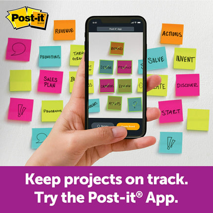 Post-it Super Sticky Big Notes, 27,9 cm x 27,9 cm, 1 bloc, 2 veces más poder adhesivo, Naranja Neón (BN11O)