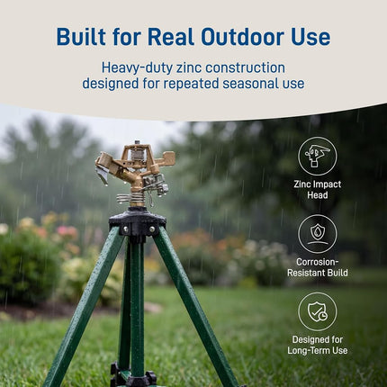 Orbit 56667N Zinc Impact Sprinkler on Tripod Base