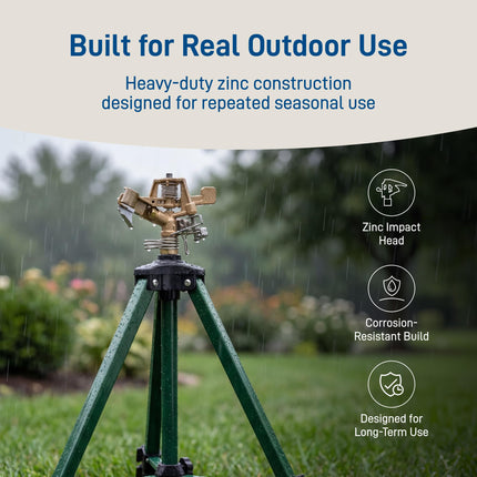 Orbit 56667N Zinc Impact Sprinkler on Tripod Base