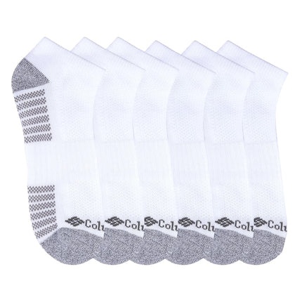 Columbia Men's No Show 6 Pack Sock, Multipack, Whi