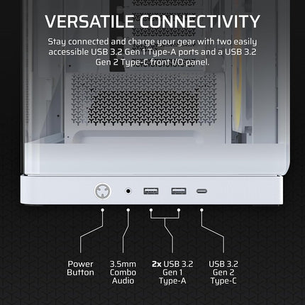 CORSAIR FRAME 4500X RS-R ARGB Panoramic Glass Mid-Tower PC Case – InfiniRail Mounting System, Fits Dual 360mm Radiators, GPU Anti-Sag, 3x RS120R Fans Included – White