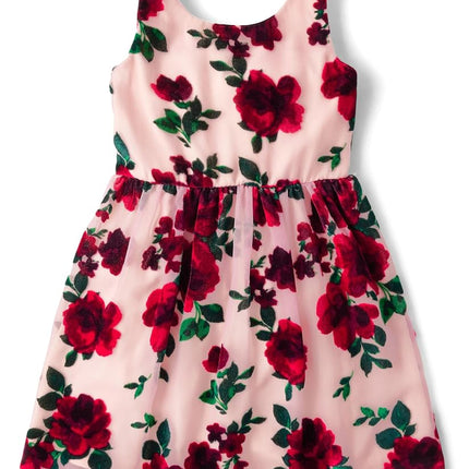 The Children's Place Vestidos de Niña sin Mangas de Vestir, Estampado Floral Rosa Polvo, 8