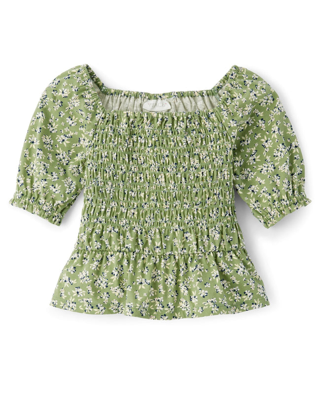 The Children's Place Girls' Long Sleeve Smocked Pe