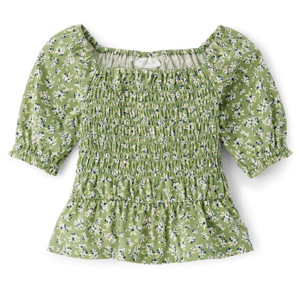 The Children's Place Girls' Long Sleeve Smocked Pe