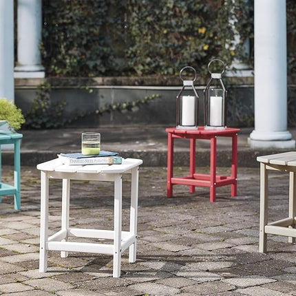 Ashley Furniture Signature Design - Sundown Treasure Outdoor End Table - Hard Plastic - Slat Top - Turquoise