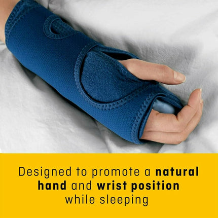 FUTURO-48462 Night Wrist Support SIOC, Helps Provide Nighttime Relief of Carpel Tunnel Symptoms, Breathable, One Size - Navy