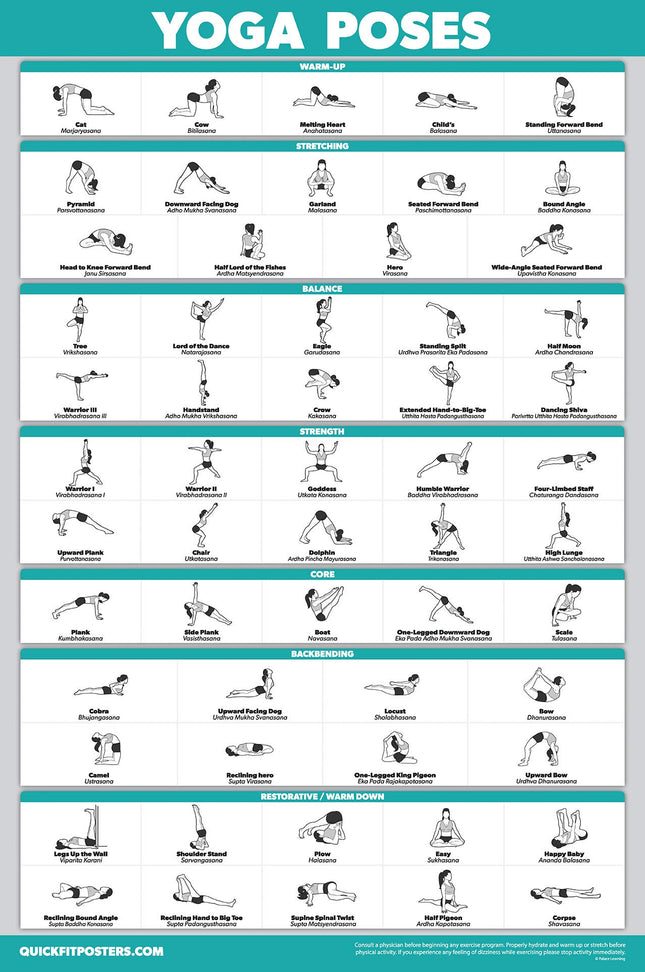 Palace Learning Yoga Position Exercise Poster - Yo