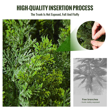 VEVOR Artificial Cedar Topiary Tree, 36 inch Tall (2 Pieces), with Extra Leaves & Pot Faux Evergreen Fake Pine Cypress Trees Plant, UV Rated Artificial Greenery Set for Home Decor Indoor/Outdoor