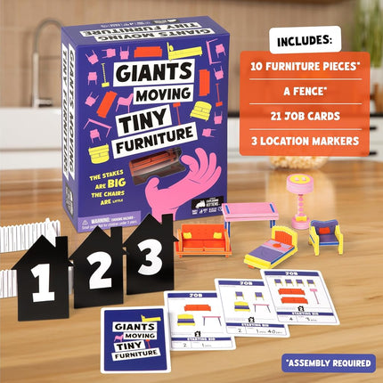 Exploding Kittens | Giants Moving Tiny Furniture | Card Matching and Reflex Game | 2-6 Players, Ages 7+