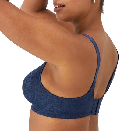 Bali Women's Double Support Wireless, Lace Bra with Stay-in-Place Straps, Full-Coverage, in the Navy, 36D