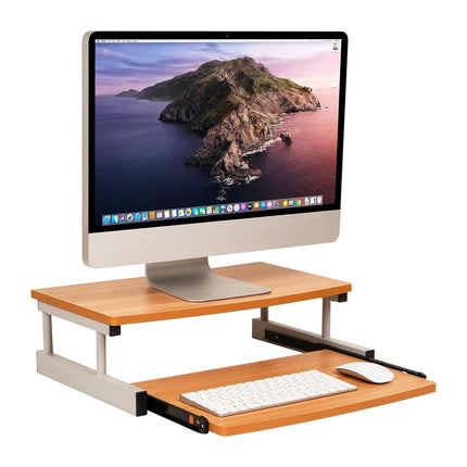 Mind Reader Monitor Stand, Sliding Keyboard Drawer