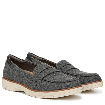 Dr. Scholl's Shoes Women's Nice Day Loafer, Charcoal Wool, 4 UK