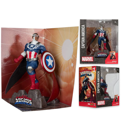 McFarlane Marvel Captain America 1:10th Scale Collectible with Scene (All-New Captain America #1) Toys