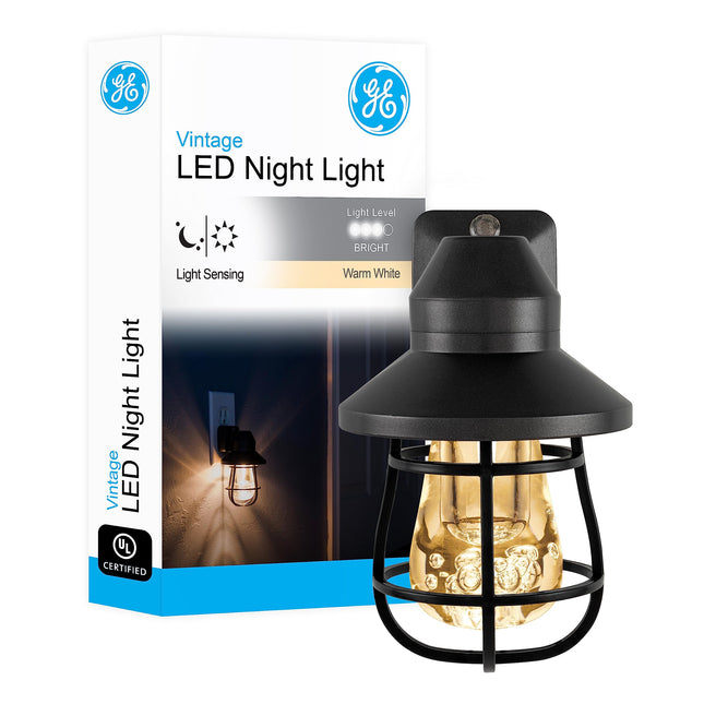 GE 38628 Vintage LED Night Light, Plug-in, Dusk-to